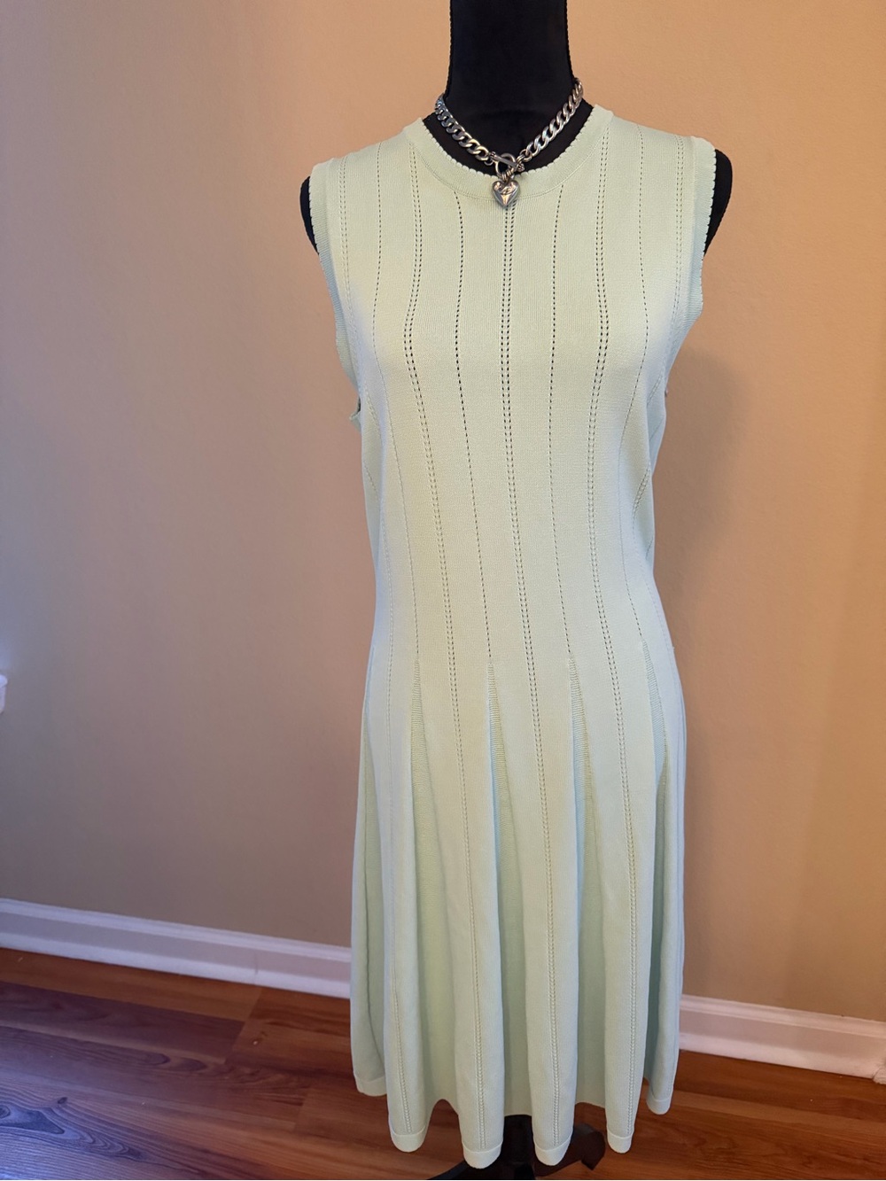 Lela Rose Mint Green Sleeveless Knit Dress